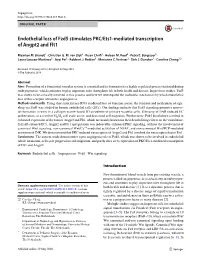 Endothelial Loss of Fzd5 Stimulates PKC/Ets1-Mediated Transcription of Angpt2 and Flt1