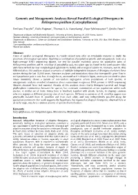 Genomic and Metagenomic Analyses Reveal Parallel Ecological Divergence in Heliosperma Pusillum (Caryophyllaceae)