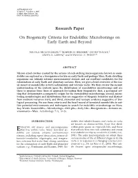 On Biogenicity Criteria for Endolithic Microborings on Early Earth and Beyond
