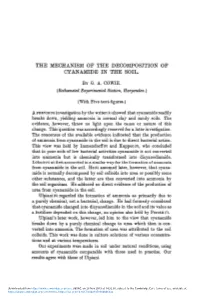 The Mechanism of the Decomposition of Cyanamide in the Soil