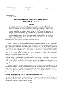 The Problems and Challenges of Mother Tongue Education in Abkhazia
