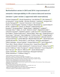 Biohackathon Series in 2013 and 2014