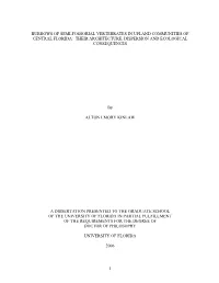 Burrows of Semi-Fossorial Vertebrates in Upland Communities of Central Florida: Their Architecture, Dispersion and Ecological Consequences