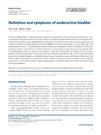 Definition and Symptoms of Underactive Bladder