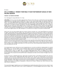 Dhl & Formula 1 Renew Their Multi Year Partnership