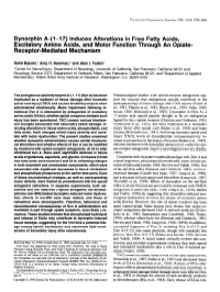 Dynorphin A-( L-L 7) Induces Alterations in Free Fatty Acids, Excitatory Amino Acids, and Motor Function Through an Opiate- Receptor-Mediated Mechanism