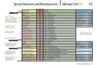 Indesign CS4 Special Characters
