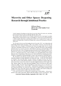 Microvita and Other Spaces: Deepening Research Through Intuitional Practice