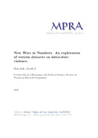 New Wars in Numbers. an Exploration of Various Datasets on Intra-State Violence