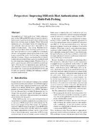 Perspectives: Improving SSH-Style Host Authentication with Multi-Path Probing