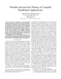 Portable Section-Level Tuning of Compiler Parallelized Applications