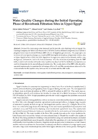Water Quality Changes During the Initial Operating Phase of Riverbank Filtration Sites in Upper Egypt