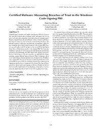 Measuring Breaches of Trust in the Windows Code-Signing PKI