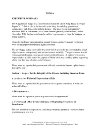 TONGA EXECUTIVE SUMMARY The