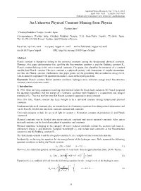 An Unknown Physical Constant Missing from Physics