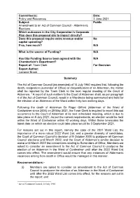 Committee(S): Policy and Resources Date: 3 June 2021