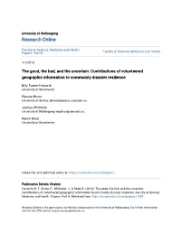 Contributions of Volunteered Geographic Information to Community Disaster Resilience