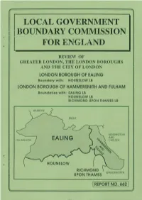 Ealing and Its Boundary with the London Borough of Hounslow