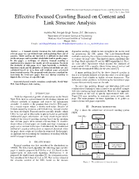 Effective Focused Crawling Based on Content and Link Structure Analysis