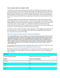 Fish Consumption Advisories Available for 2018
