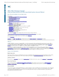 OWL 2 Web Ontology Language Structural Specification and Functional-Style Syntax (Second Edition) W3C Recommendation 11 December 2012