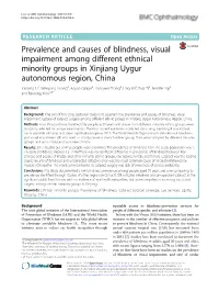 Prevalence and Causes of Blindness, Visual Impairment Among Different