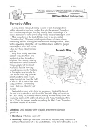 Tornado Alley a Tornado Is a Violent, Twisting Column of Air