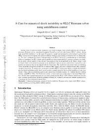 A Cure for Numerical Shock Instability in HLLC Riemann Solver Using Antidiﬀusion Control