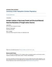 Isotopic Analysis of Sporocarp Protein and Structural Material Improves Resolution of Fungal Carbon Sources
