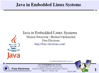 Java in Embedded Linux Systems