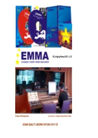SOUND QUALITY JUDGING for 2009 /10/11 CD 5 Introduce Yourselves in a Polite Way to the Competitor