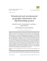 Volunteered and Crowdsourced Geographic Information: the Openstreetmap Project