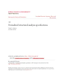 Formalized Structured Analysis Specifications David L