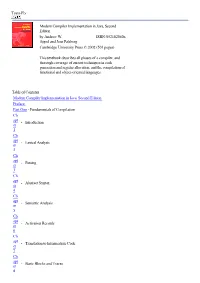 Modern Compiler Implementation in Java. Second Edition