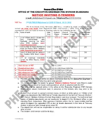 NOTICE INVITING E-TENDERS (E-Mail: Phebijbehara230@Gmail.Com Telephone/Fax: 01932-234230)