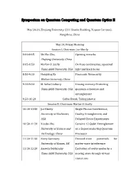 Symposium on Quantum Computing and Quantum Optics II