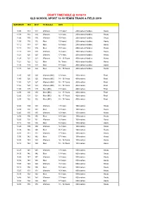 Track and Field Timetable