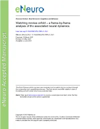 Watching Movies Unfold – a Frame-By-Frame Analysis of the Associated Neural Dynamics