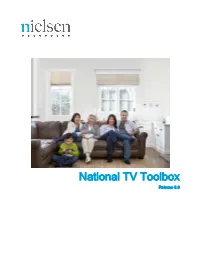 National TV Toolbox Release 8.0 Document: National TV Toolbox Document Version: 8.0 Revised: 01/08/2020