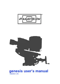 Panavision Genesis User's Manual