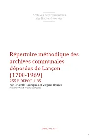 Répertoire Des Archives Déposées De Lançon
