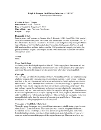 Ralph A. Dungan Interviewer: Larry J