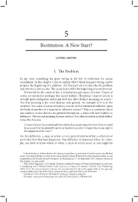 Restitution: a New Start ?
