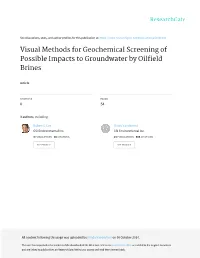 Visual Methods for Geochemical Screening of Possible Impacts to Groundwater by Oilfield Brines