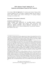CISG Advisory Council* Opinion No. 17 Limitation and Exclusion Clauses in CISG Contracts