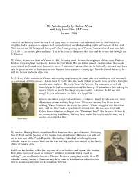 Herbert Weiss Autobiography