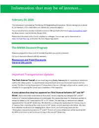 Information That May Be of Interest