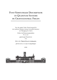 Post-Newtonian Description of Quantum Systems in Gravitational Fields
