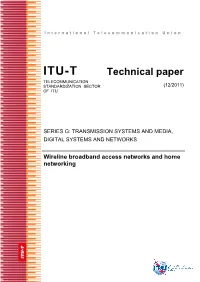 Technical Paper TELECOMMUNICATION STANDARDIZATION SECTOR (12/2011) of ITU