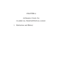 Chapter 2 Introduction to Classical Propositional